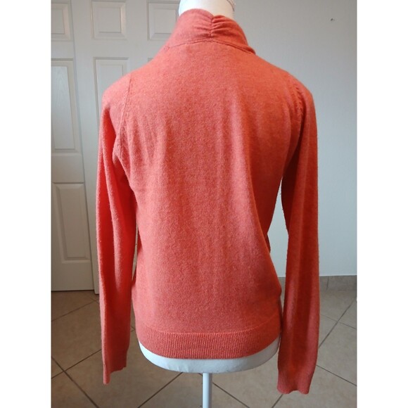 Nougat Womens London Orange Ruched Cropped Shrunken Sweater Lambswool Blend Sz 2 - Picture 4 of 16